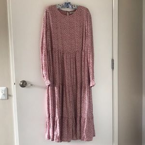 Midi Smock Dress - Flower Motif